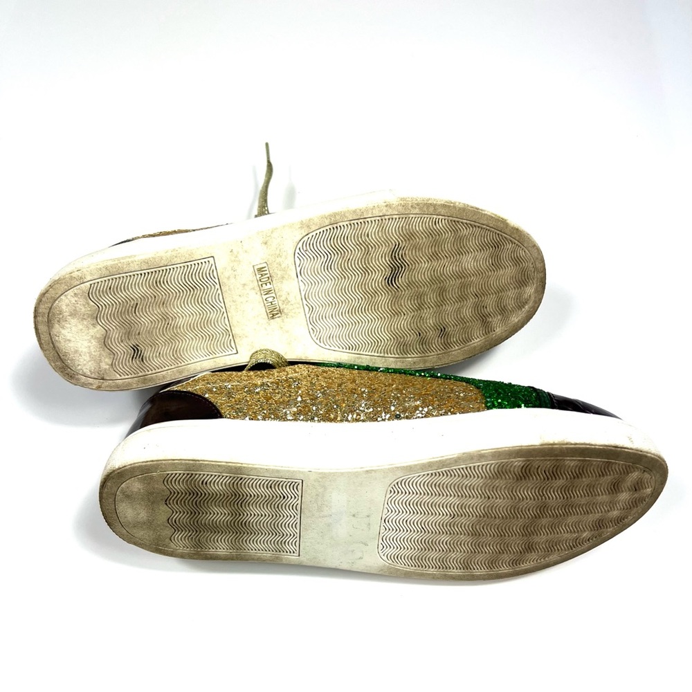 Mardis Gras Glitter Lace-Up Sneakers in Green, Purple & Gold - Picture 7 of 10